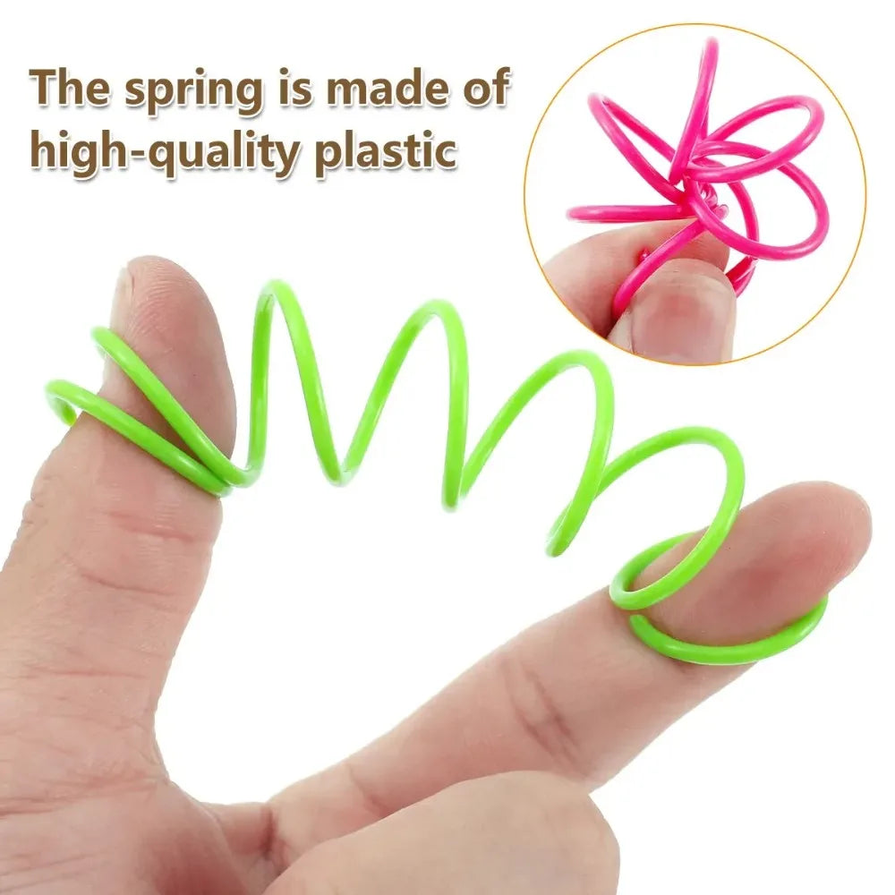 12PCS 12Colors Cat Spring Toys for Indoor Cats, Interactive Coil Springs for Self Play, Durable Heavy Plastic Cat Spiral Spring