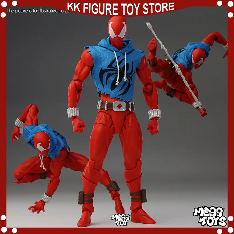 Mess Toys Scarlet Hero Scarlet Spider Man Spiderman Blue Battle Suit Spiderman Anime Action Figure Figurine Statue Model Gifts